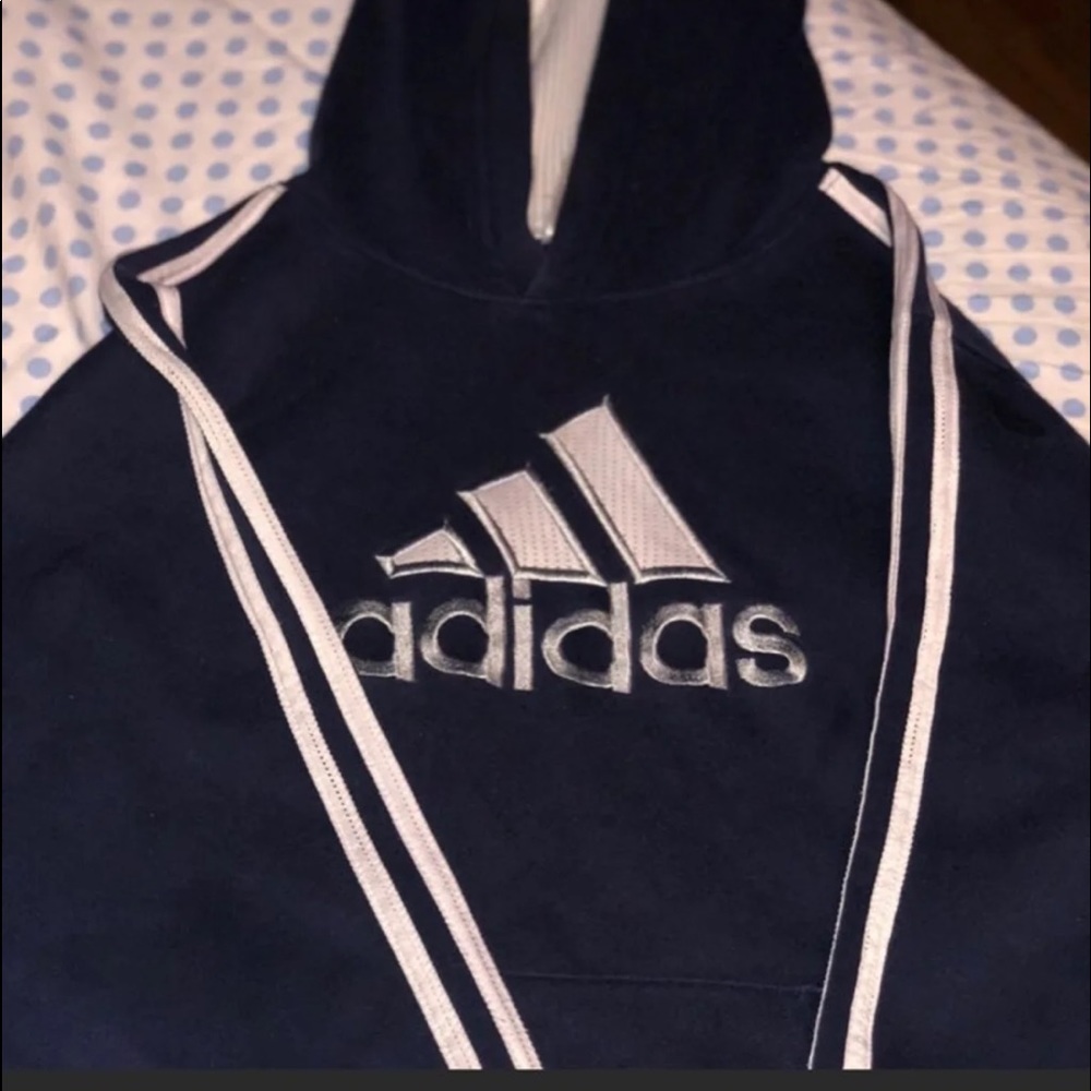 Navy Adidas hoodie sweatshirt
